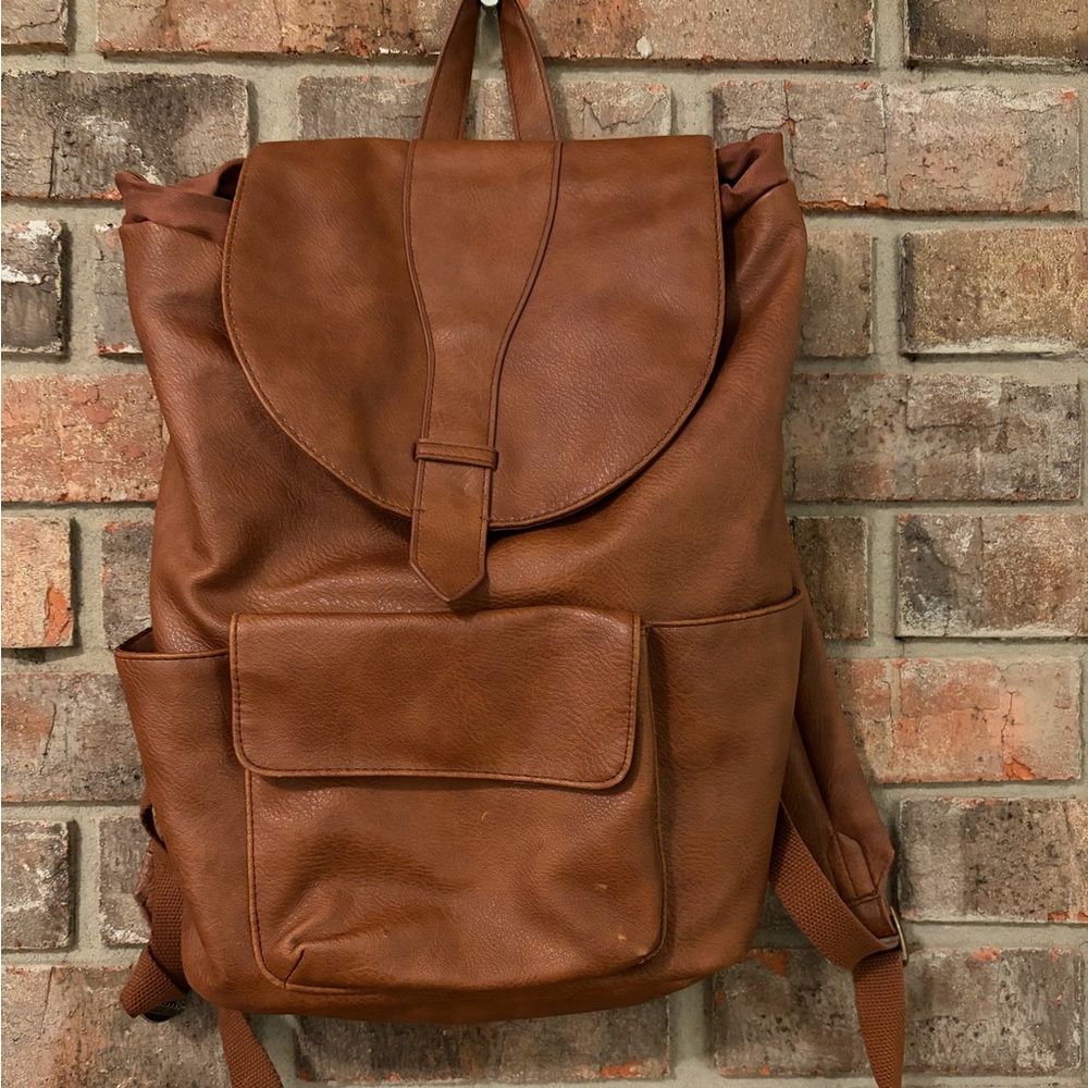 Universal Thread Tan Leather Backpack - image 1